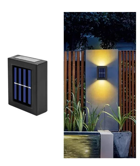 Luminária Solar  LED Slim 2 Focos de luz quente para parede