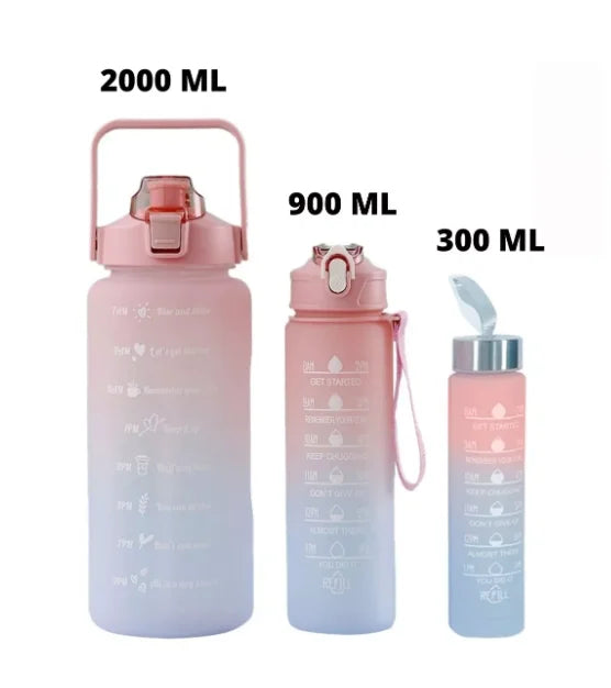 Kit Garrafas D´Água 300ML + 900ML + 2000ML