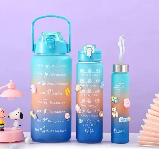 Kit Garrafas D´Água 300ML + 900ML + 2000ML