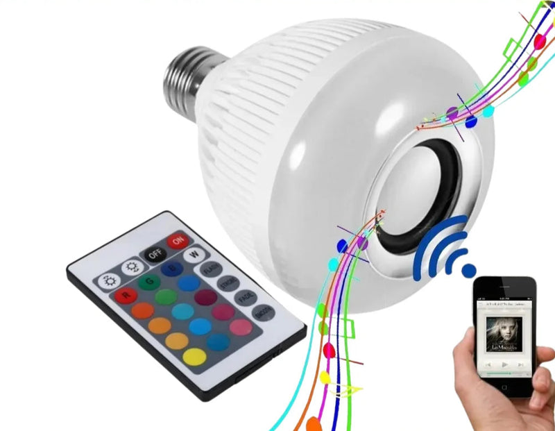 Lâmpada Bluetooth Led Caixa De Som com controle 12w