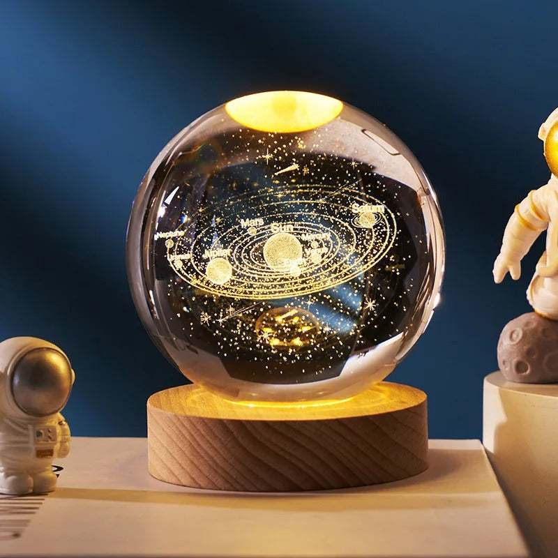 Luminária Esfera de Cristal Planetária 3D