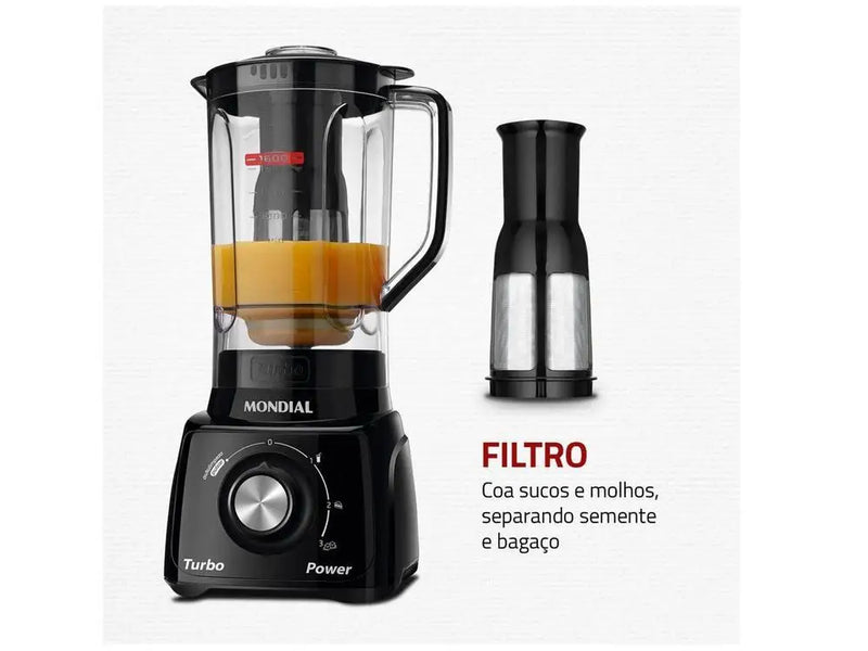 Liquidificador  Mondial Turbo Power com filtro de 3 velocidades 220V